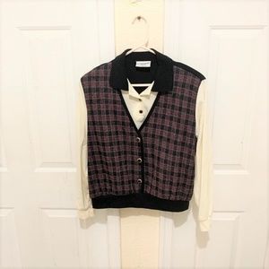 Alfred Dunner Sweater Vest Long Sleeves Shirt.